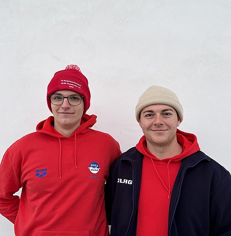 Wir sind die beiden Vorsitzenden der DLRG-Jugend in Baumholder: Darnell Horbach & Jonas Bickler